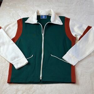 WOW! Men's 70's Vintage TOP SEED esq. Colorblock Zip-Up Track Jacket Size M